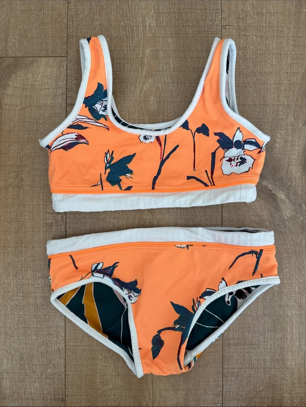 Maaji Girls Orange Floral Two-Piece Bikini Set